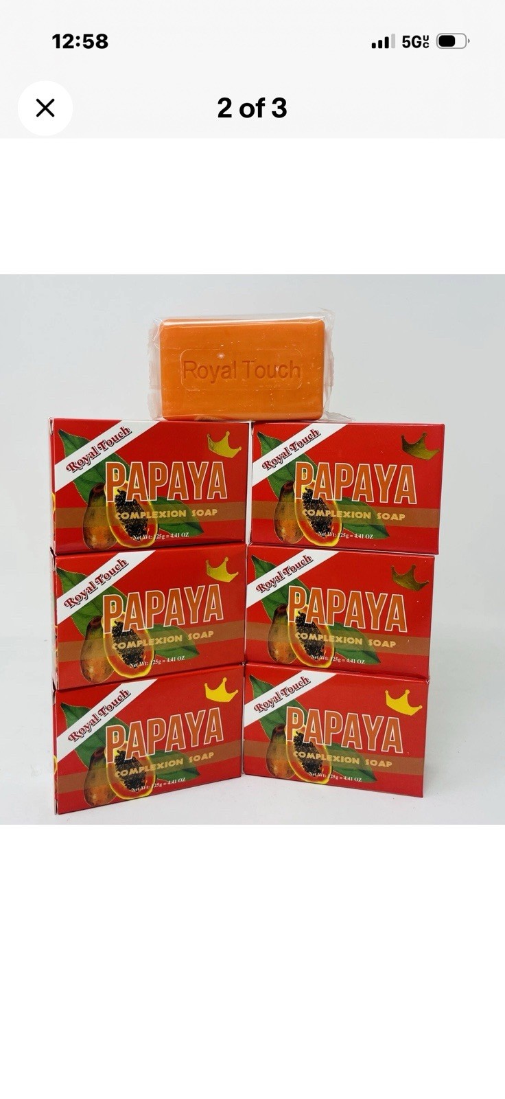 Royal Touch Papaya Complexion Soap { PACK OF 6} 125g EACH FREE SHIPPING
