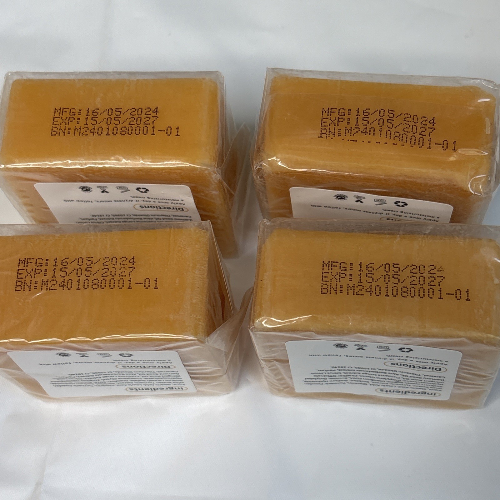 Lot of 4 Small Liyalan Bar Soap Turmeric 110g Each NEW Facial Cleanser body Wash