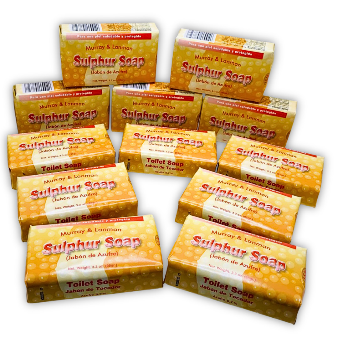 Murray & Lanman Sulphur Bar Soap 3.3 oz Pack of 12 Bath Soap Bars