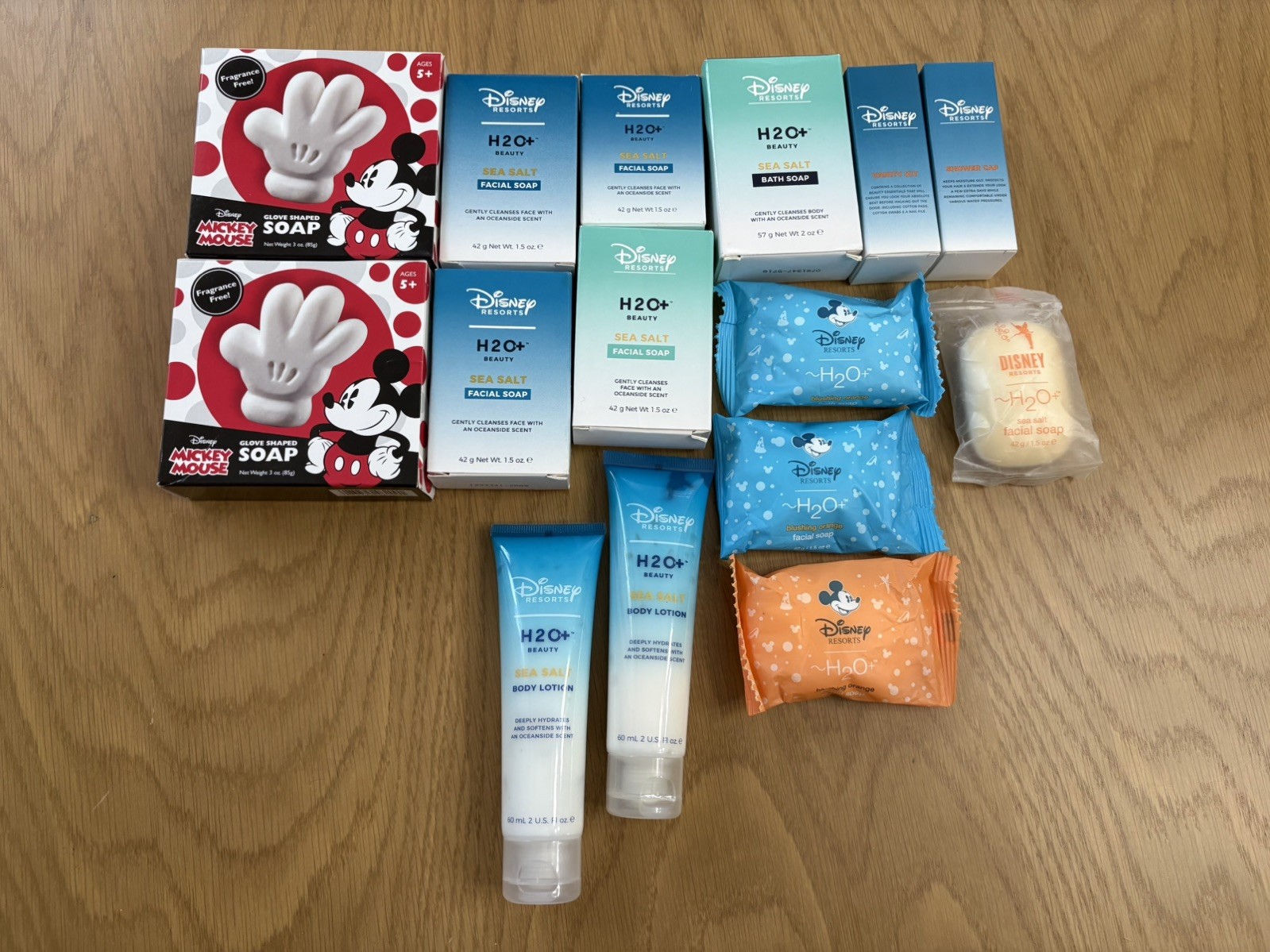 Lot of 15 Disney Resorts H20 Sea Salt Blushing Orange Bath Soap & Body Lotion