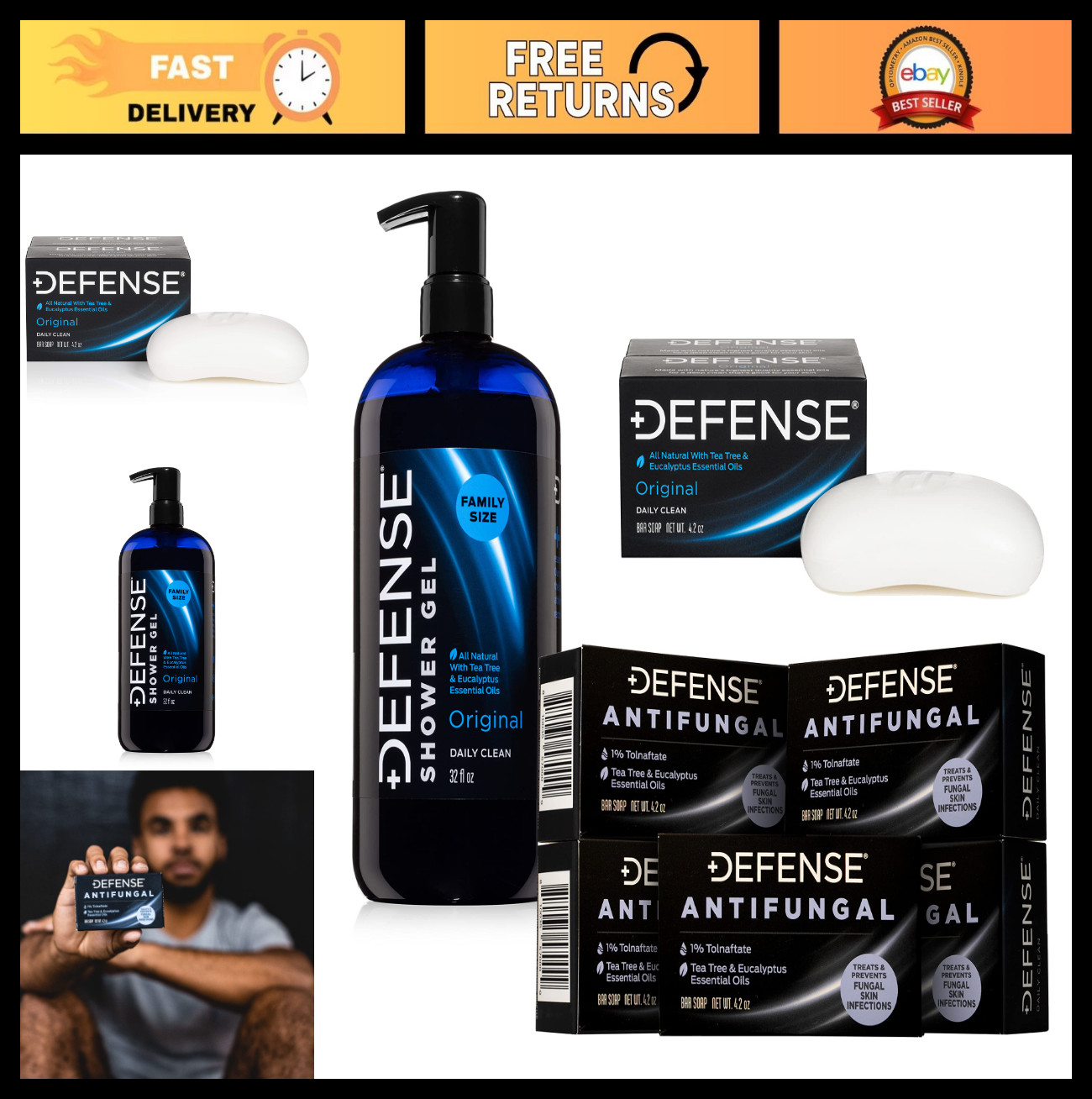 Antifungal Medicated Bar Soap 5-Pack | Athlete’s Foot Treatment + Natural Body W