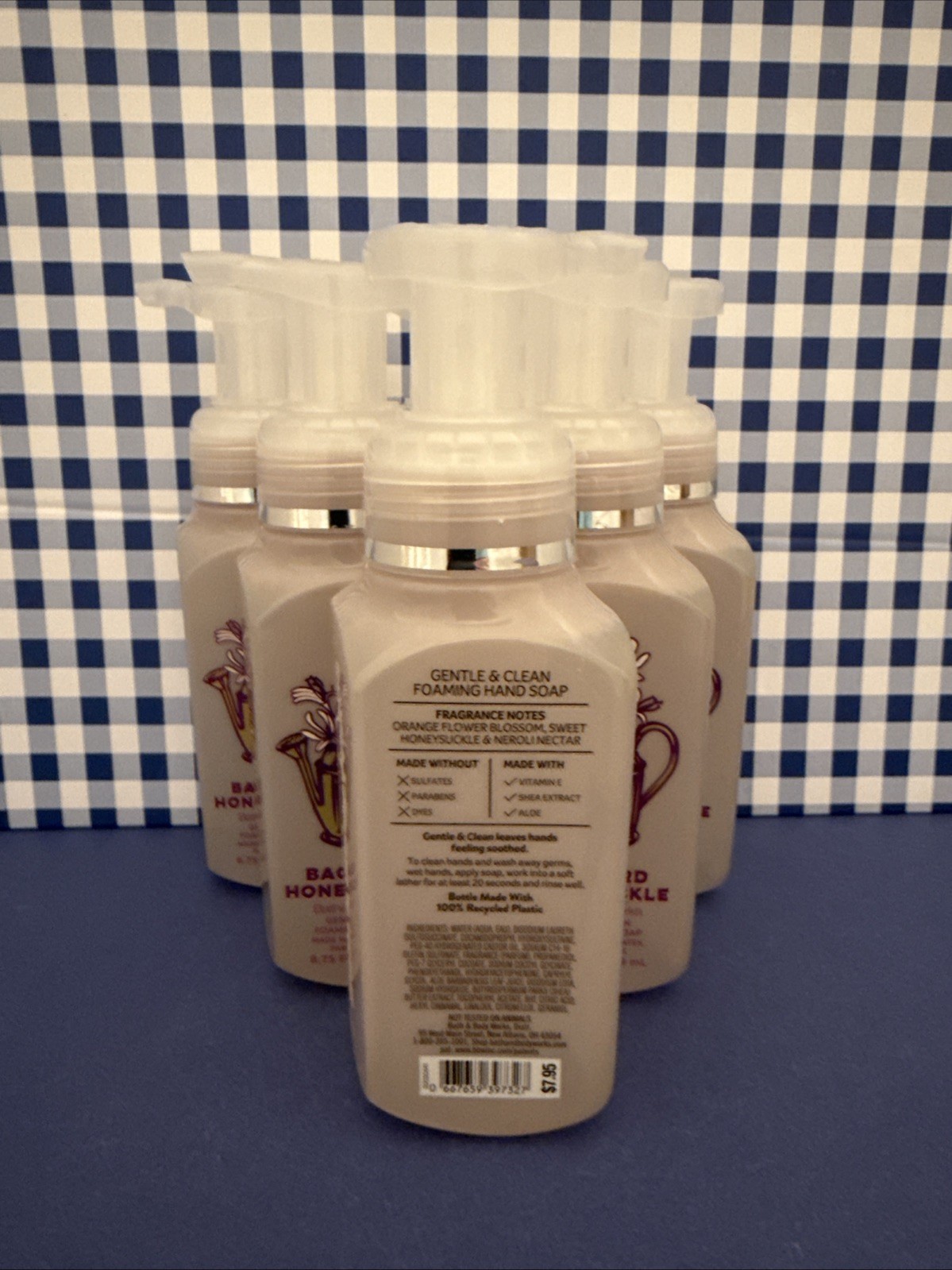 6X ~ Bath Body Works ~ BACKYARD HONEYSUCKLE ~ Gentle Foaming Hand Soap