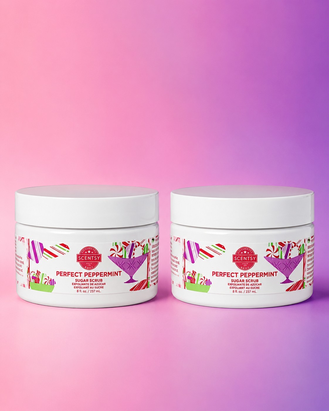 Scentsy Authentic Sugar Scrub Lotion Perfect Peppermint New & Sealed 8 oz 2pack