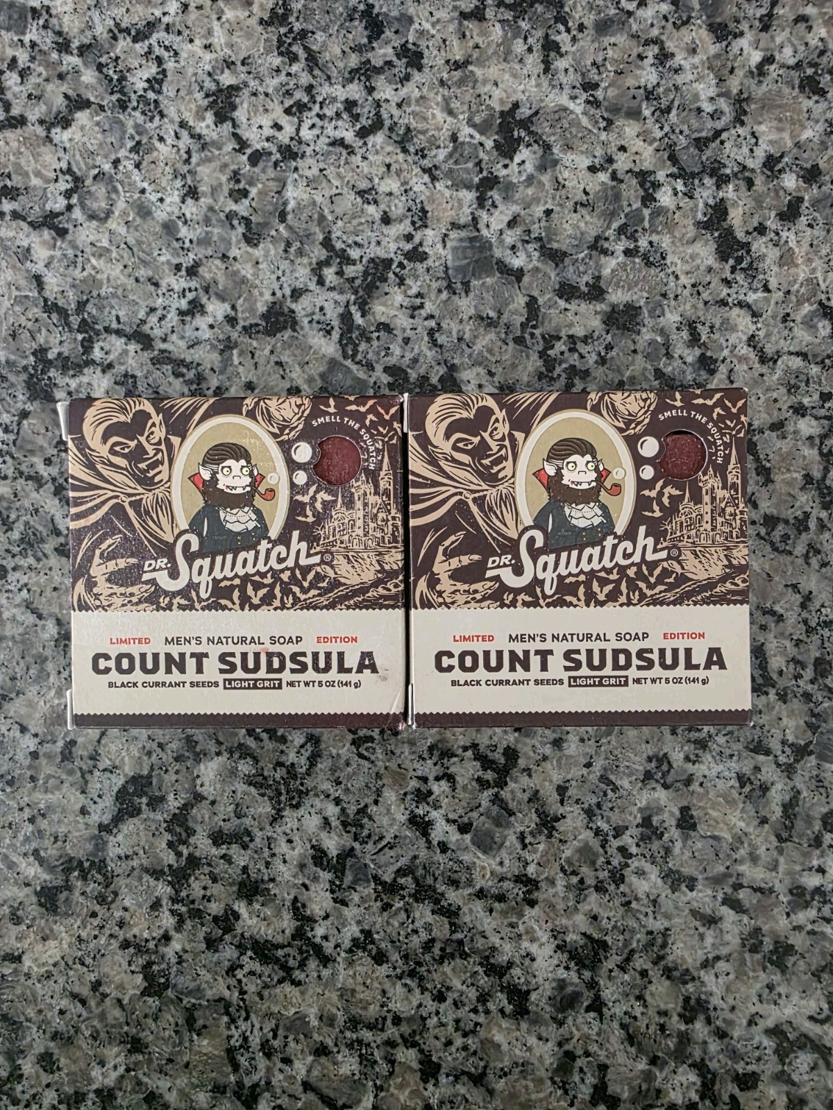 2 PACK Dr Squatch Count Sudsula Limited Edition Soap Bar light grit