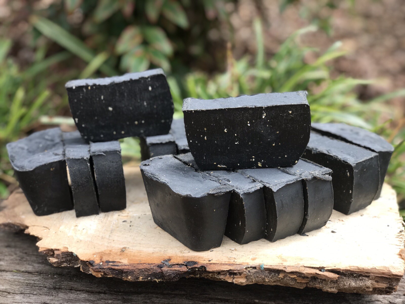 Pine Tar Activated Charcoal Soap “7 Bars “ 2 Pound In A Loaf “Has Sand”