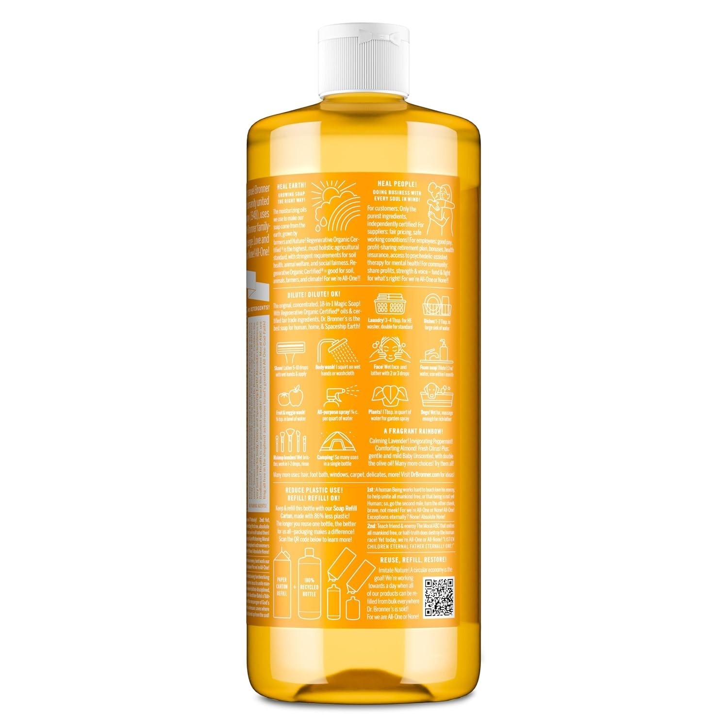 Dr. Bronner’s Pure-Castile Soap Citrus 32 fl. oz Each (Pack of 4)