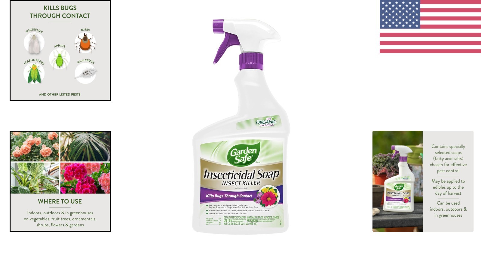 Insect Killer Soap 32 Oz for Organic Gardening Kills Aphids, Mites, Whiteflies