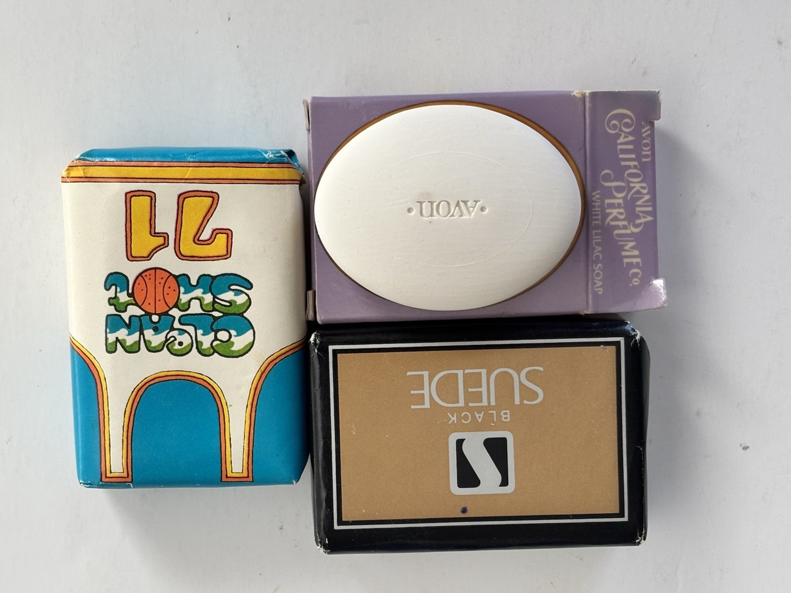 Vintage Avon Soap Lot Sealed Black Suede Clean Sport 71 White Lilac CPC NOS