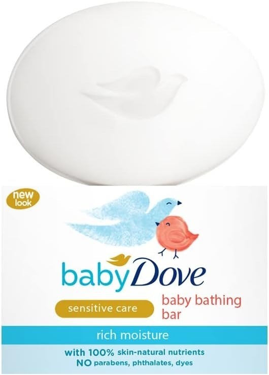 (2-Pack) Baby Dove Sensitive Care Rich Moisture Baby Bathing Bar 75g | No Dyes