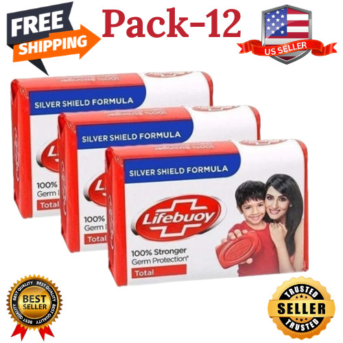Pack Of 12 Lifebuoy Total Soap Bar 125g/4.40 Oz Each Free Shipping Expiry 2027