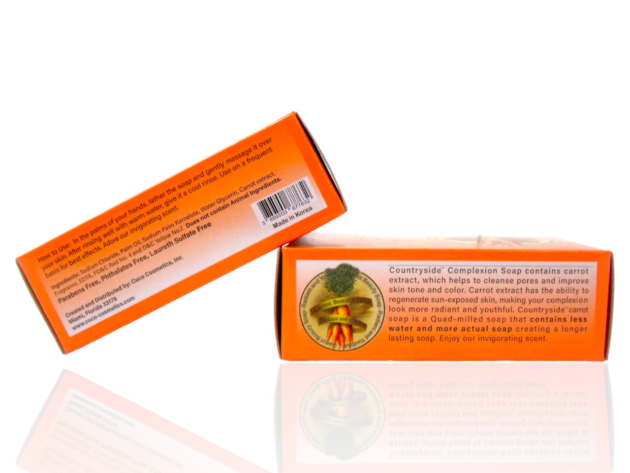 2-Pack “Carrot Complexion Soap Bars” Skin Tone Improvement w/ Carrot Oil, 125g