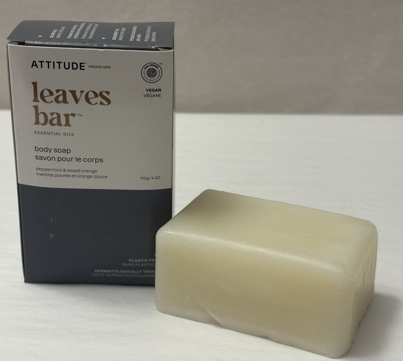 New ATTITUDE Leaves Bar Body Bar Soap Peppermint & Sweet Orange 4 oz 2-PACK (SH8