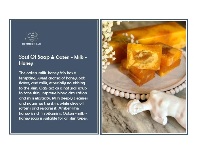 Oatmilk Honey Handmade Soap Bars 100% Natural Aromatherapy 4Soaps Made in Latvia
