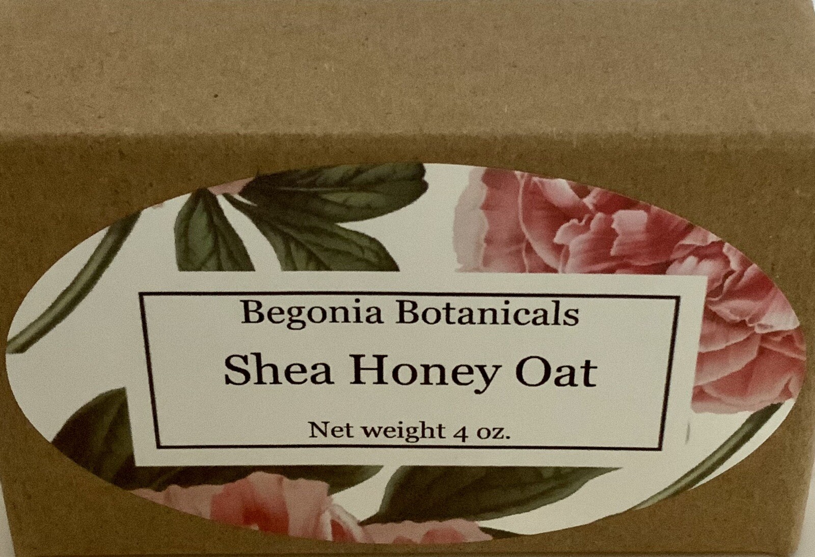 Begonia Botanicals Organic Soap Bar 4oz. Shea Honey Oat Women Or Men