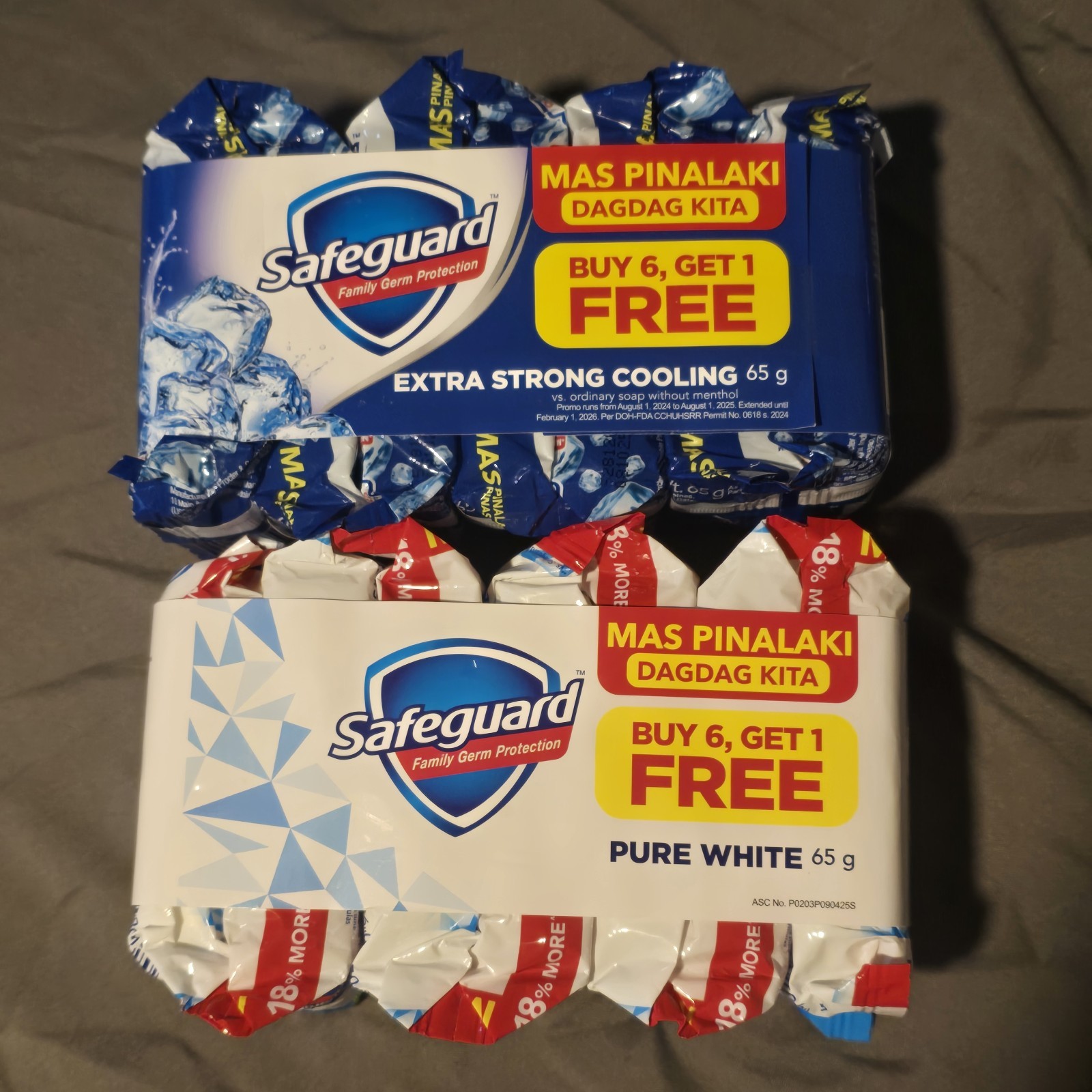 Safeguard Pure White (7 bars) and Extra Strong Cooling (7 bars) 65g