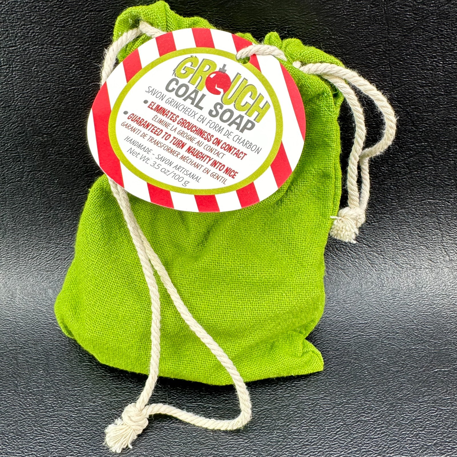 Grinch Bag of Coal Soap Charcoal Novelty Christmas Stocking Stuffer Secret Santa