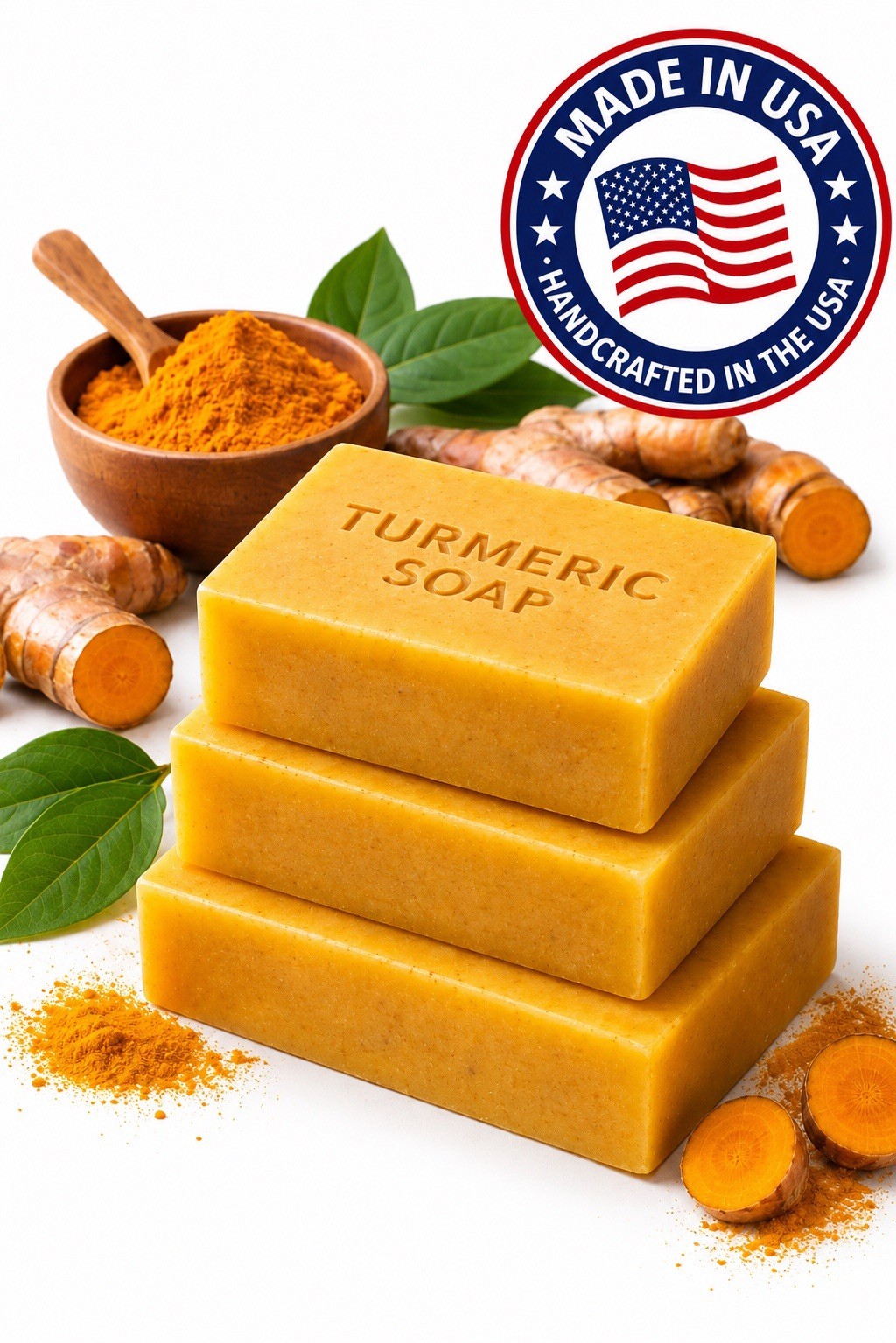 Turmeric Soap Bar with Goat Milk Handmade 3 Bars