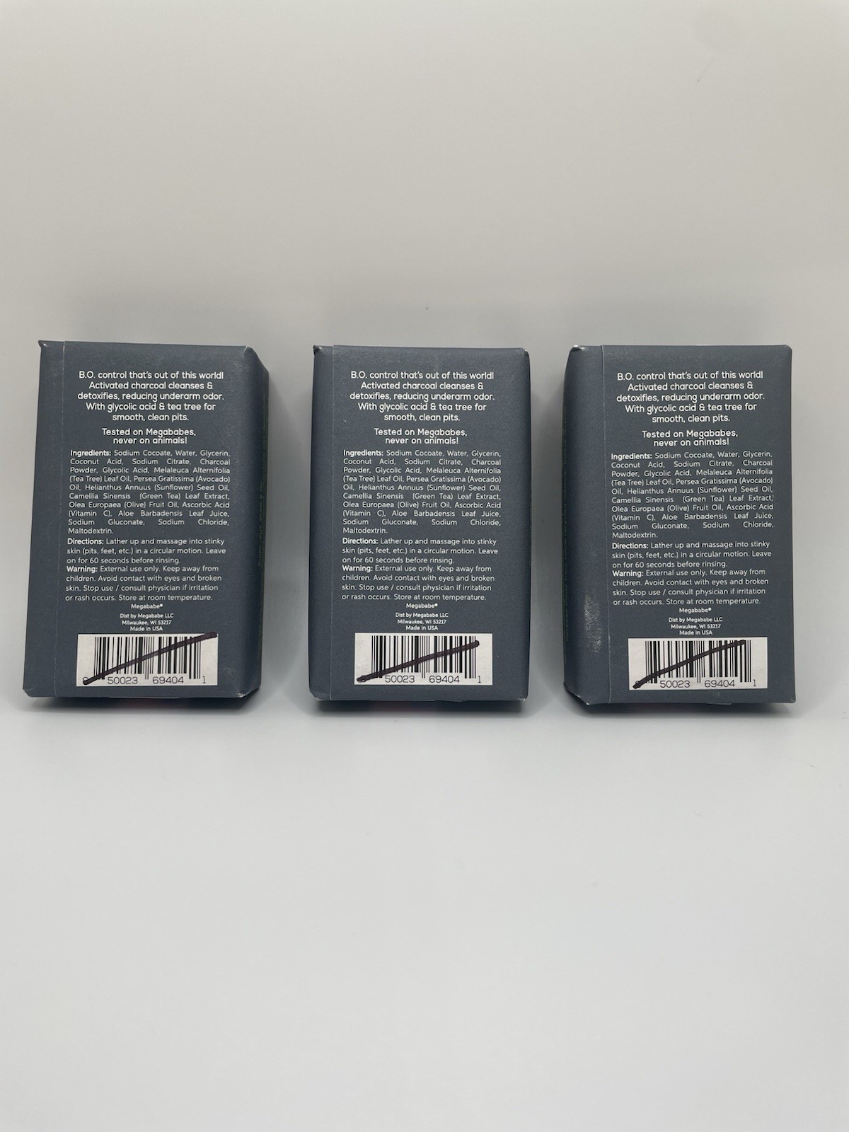 MEGABABE SPACE BAR Detoxifying Underarm Bar 3.5 oz ea NEW Lot of 3 Full Size Bar