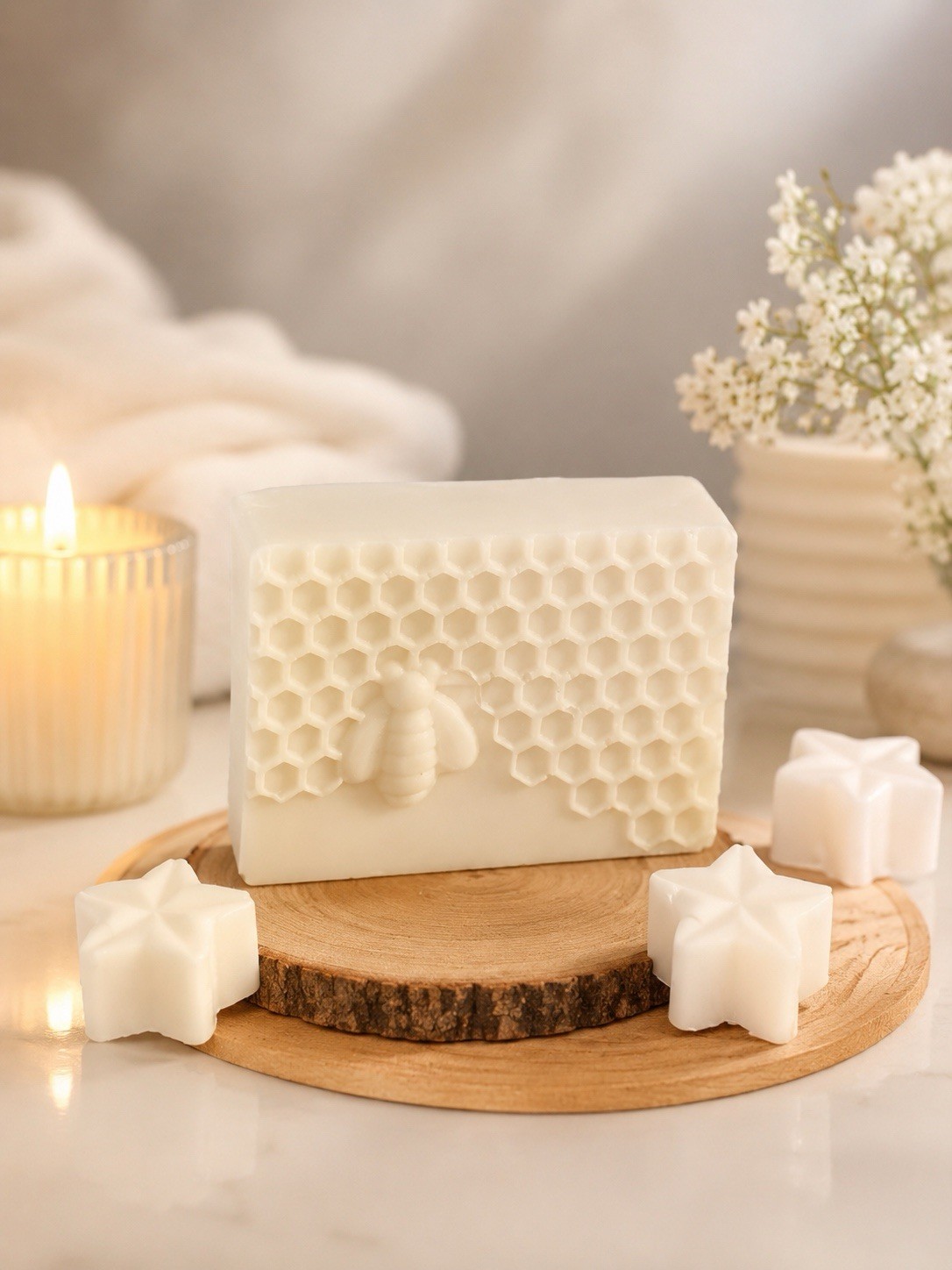 Marvi Rose Goat Milk Soap Bar Vanilla & Coconut Honeycomb Handmade Moisturizing