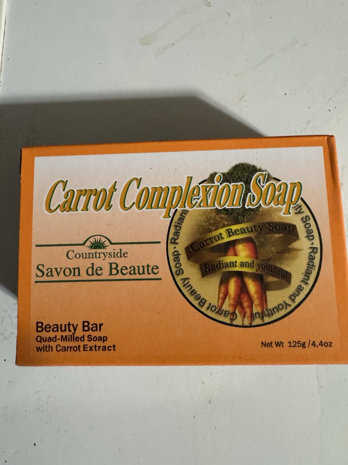 (12) Beauty Bars Carrot Complexion Soap Skin Tone Improvement w/ Carrot Oil 125g