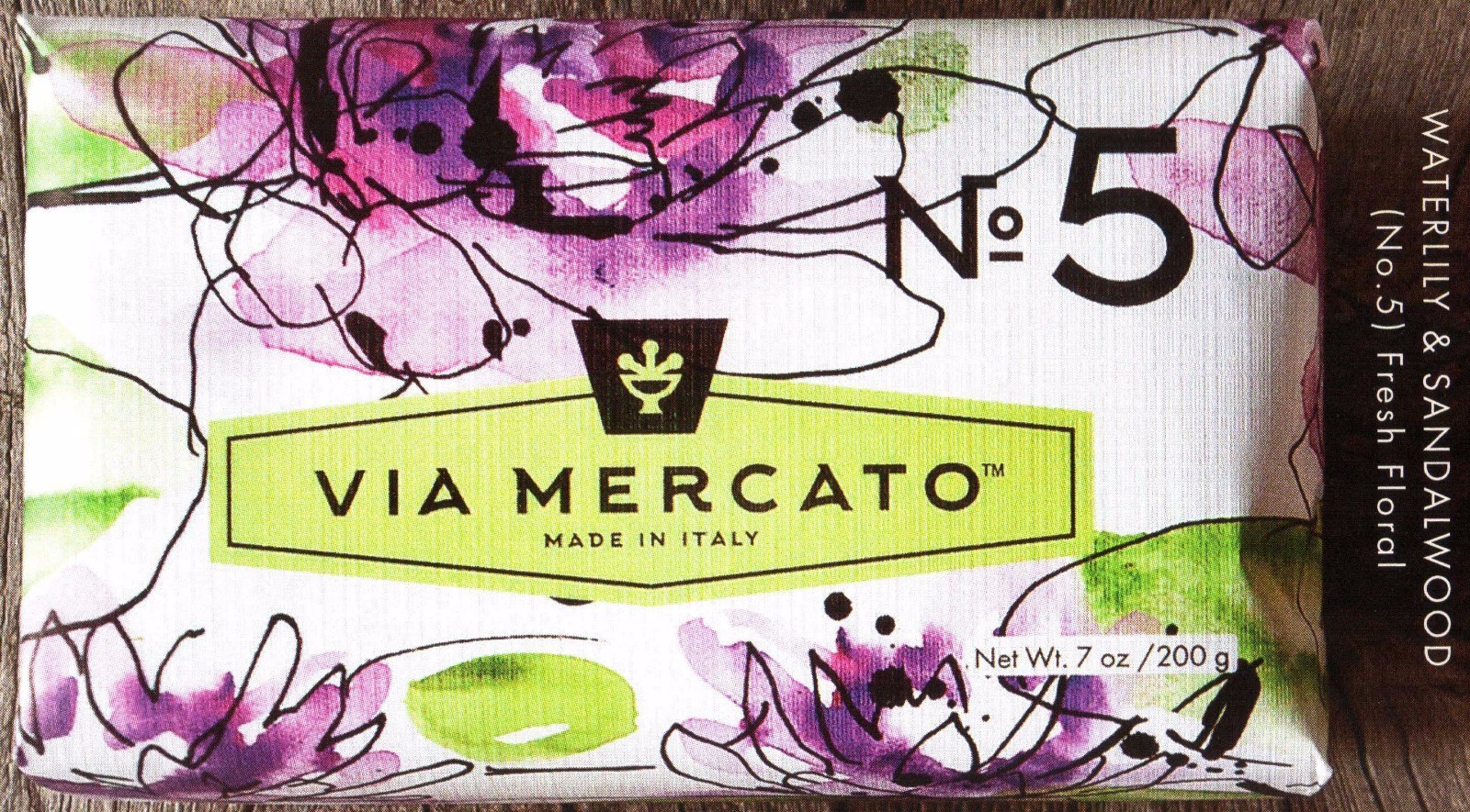Via Mercato Soap Bars 200 gram No.1 – No.9 Italy Choose Your Scents, Free Ship
