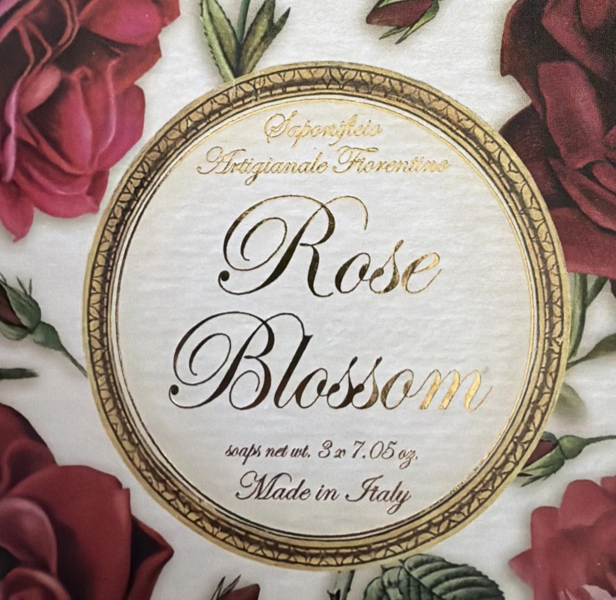 SAPONIFICIO ARTIGIANALE ROSE BLOSSOM SOAP 3 Bars – Set 7.05 oz NIB