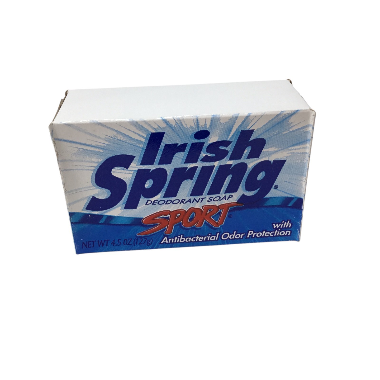 Irish Spring Sport Soap Vtg NIB 4.5 oz Bath Size Bar NOS Deodorant Sealed
