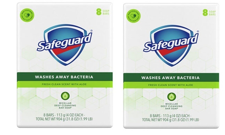 2 x 8ct Safeguard Antibacterial Soap, White with Aloe, 4 oz bars – 16 BARS TOTAL