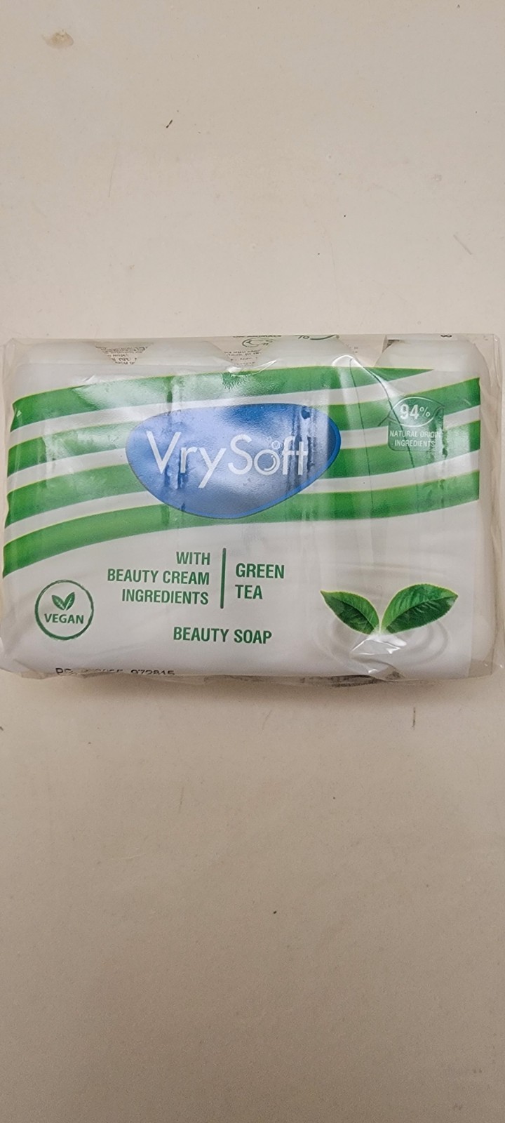 Vry Soft NIP Green Tea Vegan Beauty 4 pcs Soap 2.82 oz Bars 94% Natural
