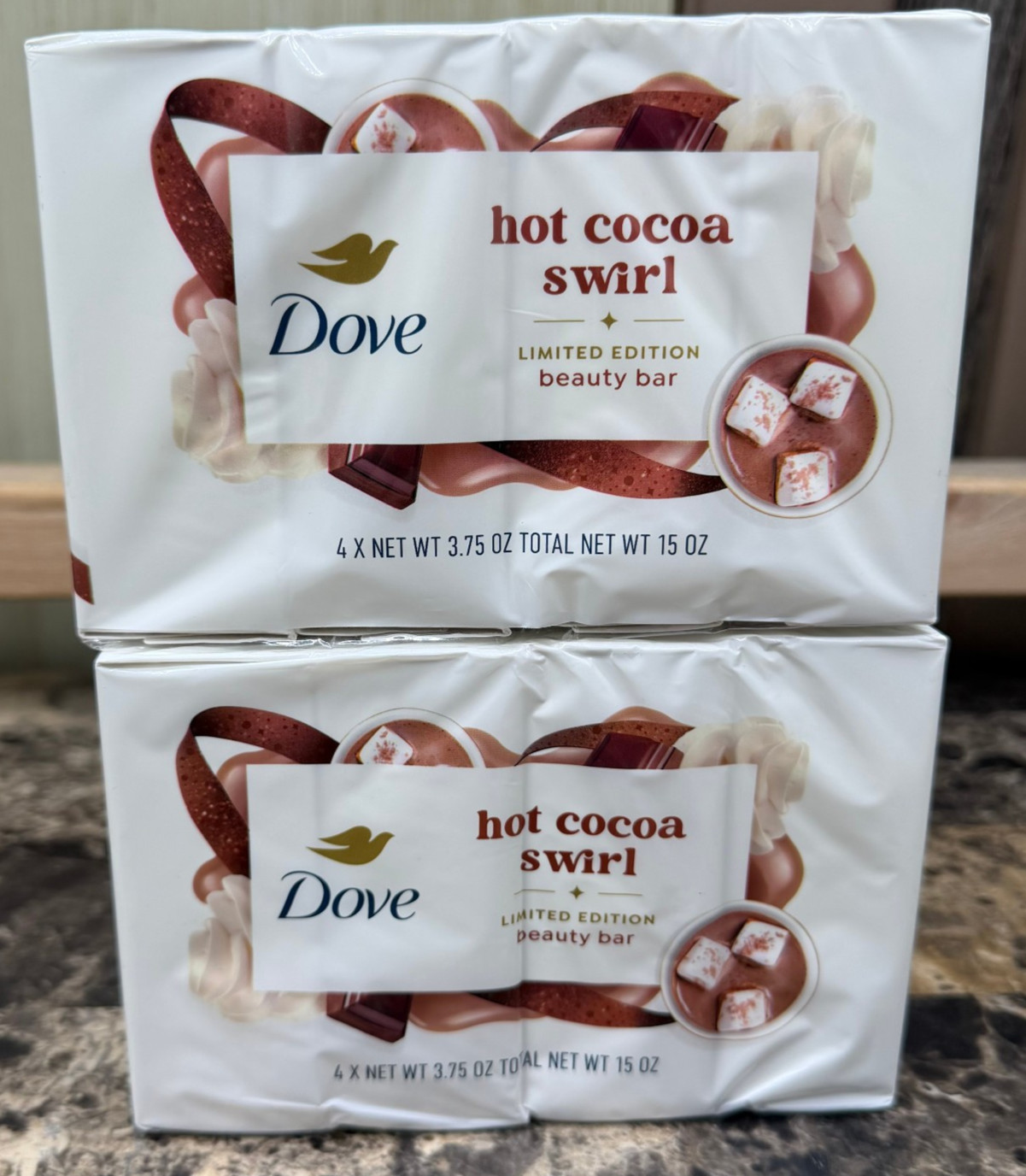 Dove Hot Cocoa Swirl Limited Edition Beauty Bar Soap 3.75 Oz (8 Bars Total)