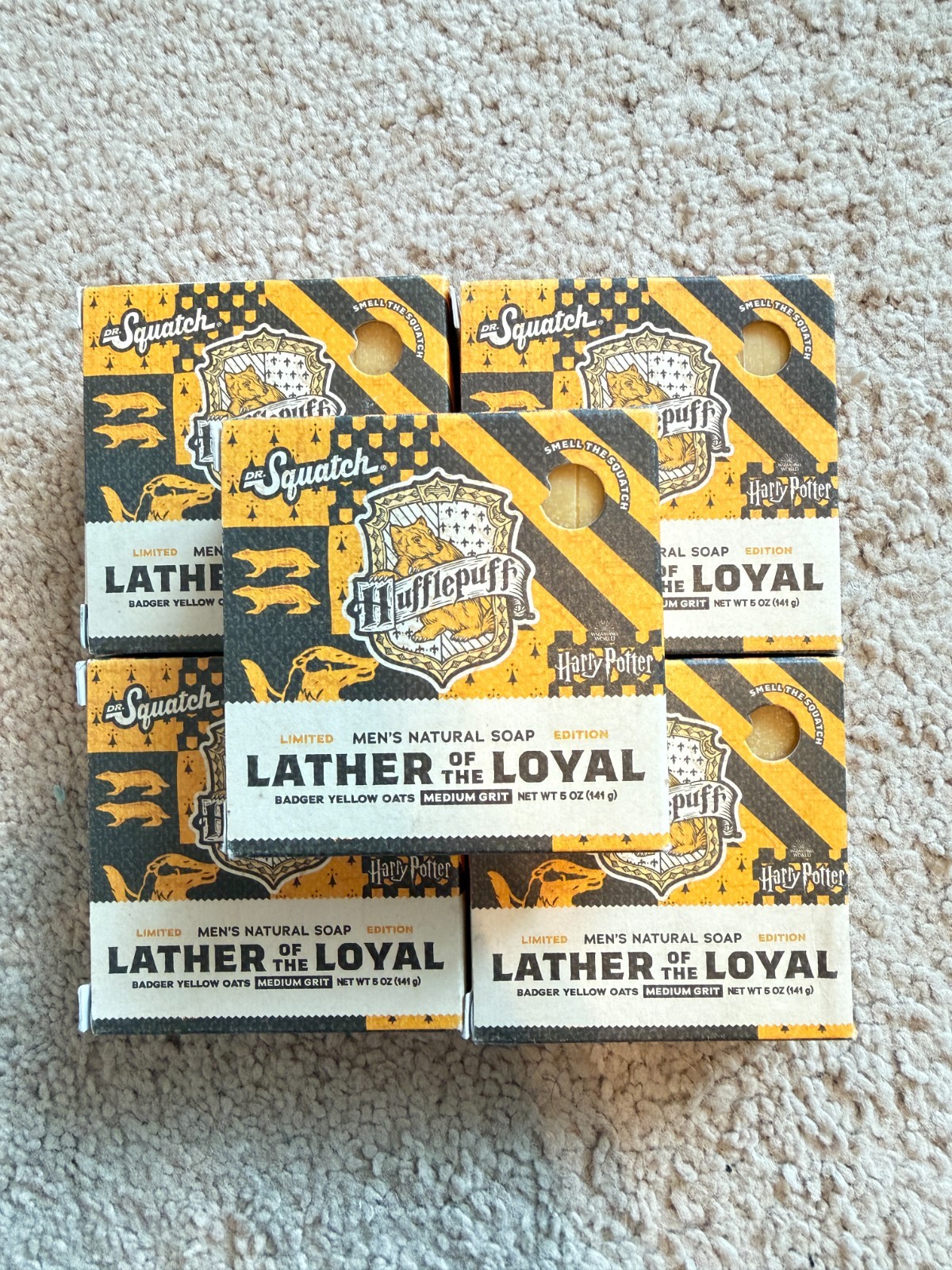 Dr Squatch Harry Potter Limited Edition Lather of the Loyal Hufflepuff Lot of 5