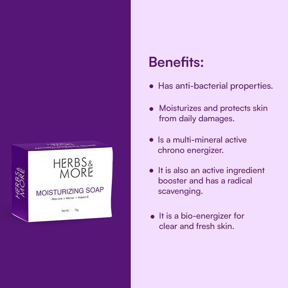 Herbs & More Moisturizing Soap-75g|Pack of 5|Gentle Hydrating Soap for All Skin