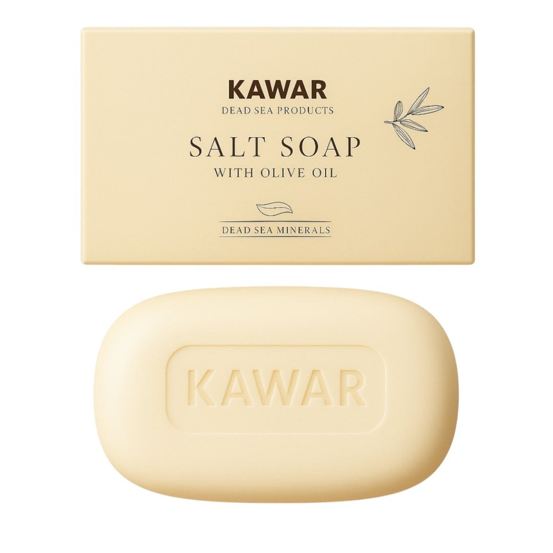 KAWAR Dead Sea Salt Soap Bar Natural Unscented Triple Oil Formula 120g Express🥇