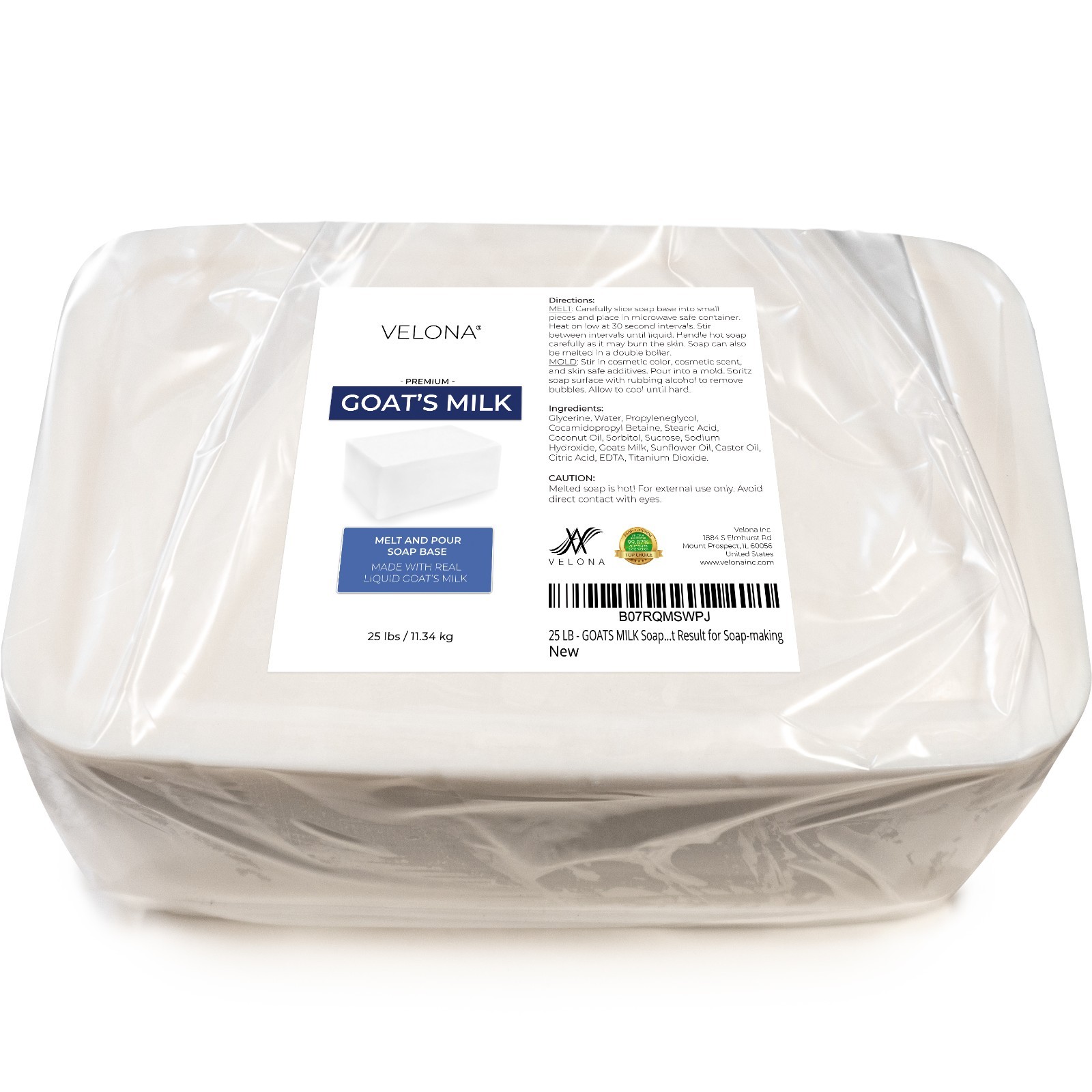 2,5,10,25 LB – GOATS MILK Soap Base by Velona | SLS/SLES free | Melt and Pour