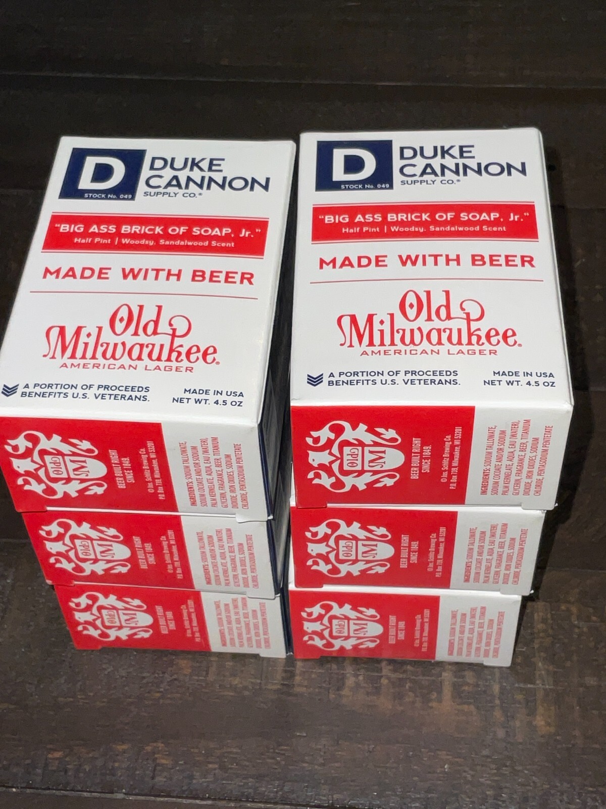 Duke Cannon Big Ass Brick of Soap Jr 4.5oz OLD MILWAUKEE Woods Sandalwood 6 Bars
