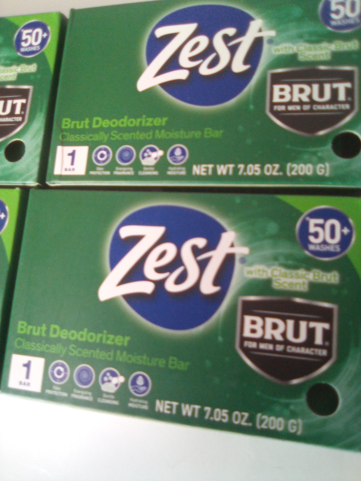 Zest Brut Deodorizer Classically Scented Moisture Bar 7.05 oz. 5 Bars Total