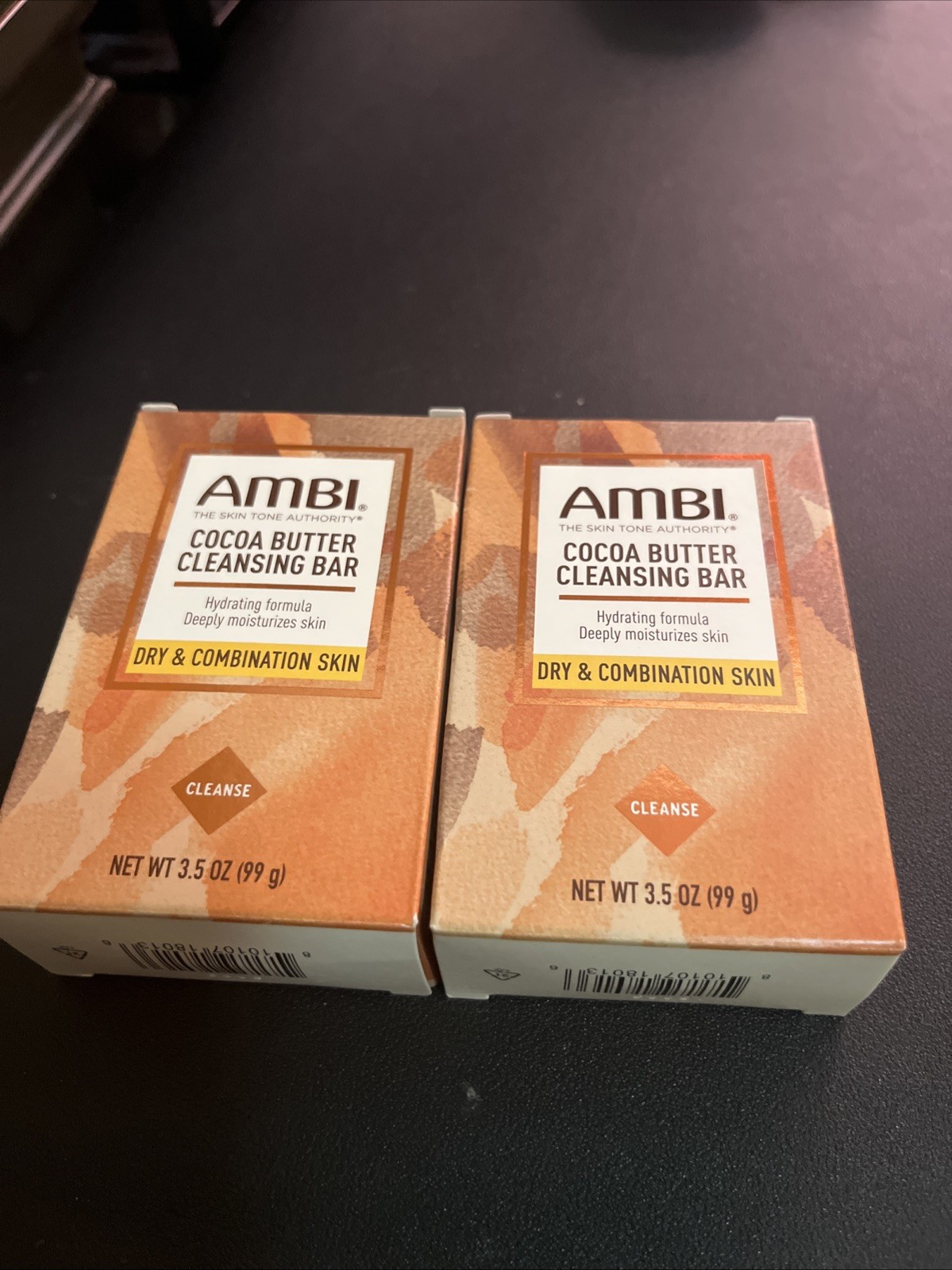 AMBI Cocoa Butter Cleansing Bar Dry & Combination Skin 3.5 oz (Pack of 2)