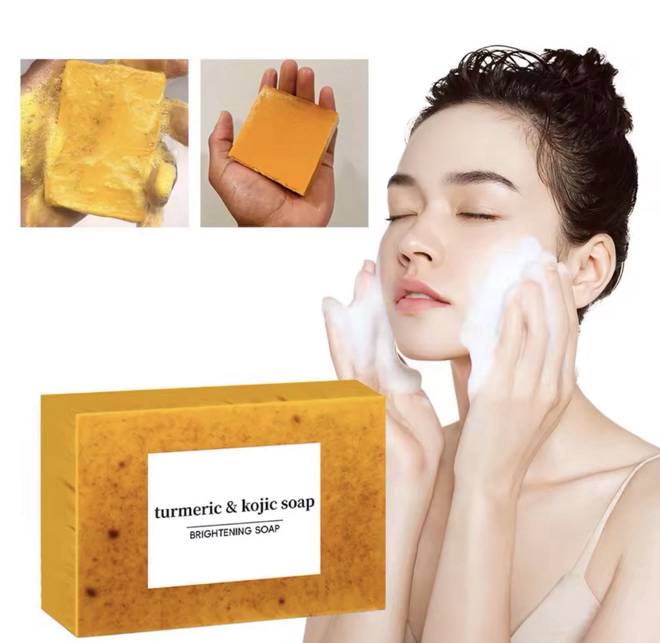 Homemade Tumeric Lemon Kojic Acid Soap Skin Whitening, Dark Spot Removal