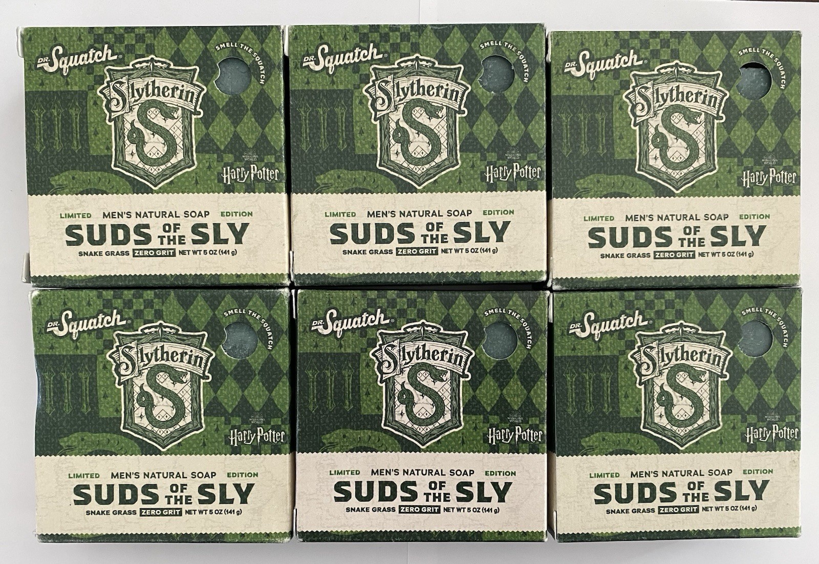7 Bars: Dr. Squatch Bar Soap Harry Potter *SLYTHERIN* Zero Grit (2881)