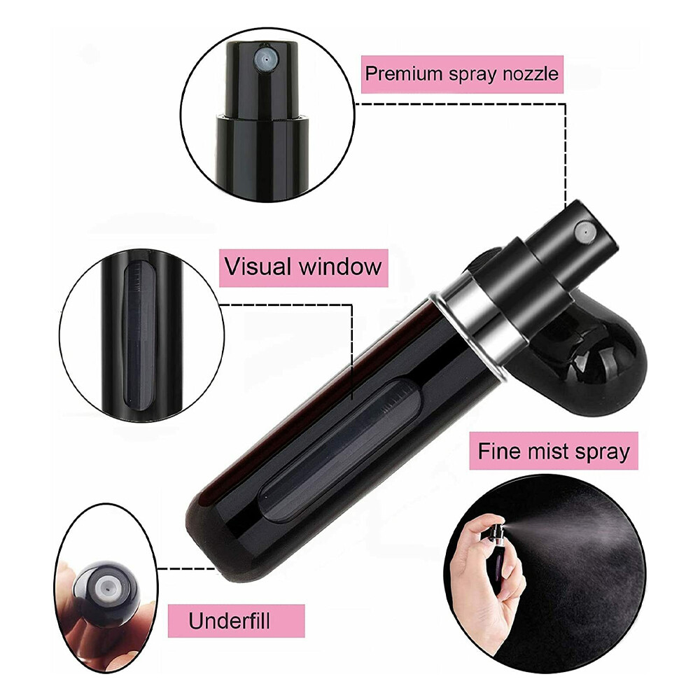 5/10Pcs Mini Refillable Travel Portable Perfume Atomizer Bottle Spray Pump Case