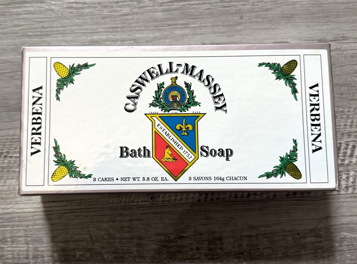 Caswell-Massey Verbena Bath Soap 3 Bars 5.8 oz Each Multipack Cruelty-Free