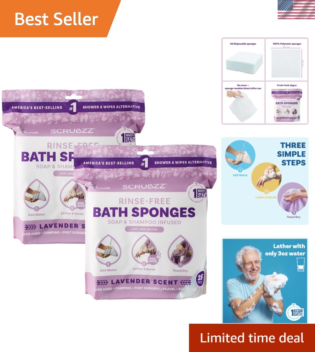 Disposable No Rinse Bathing Wipes – All-in-1 Single Use Shower Wipes, Simply …