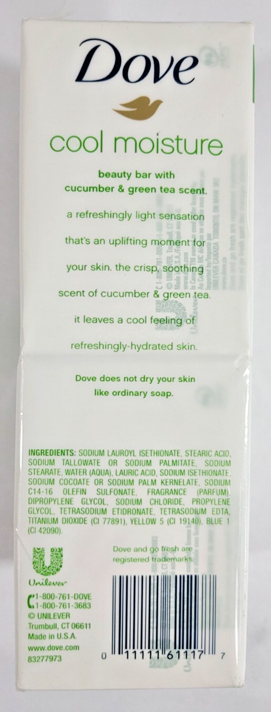 Dove Go Fresh Cool Moisture with Cucumber & Green Tea Fragrance 4oz bars 6 pk