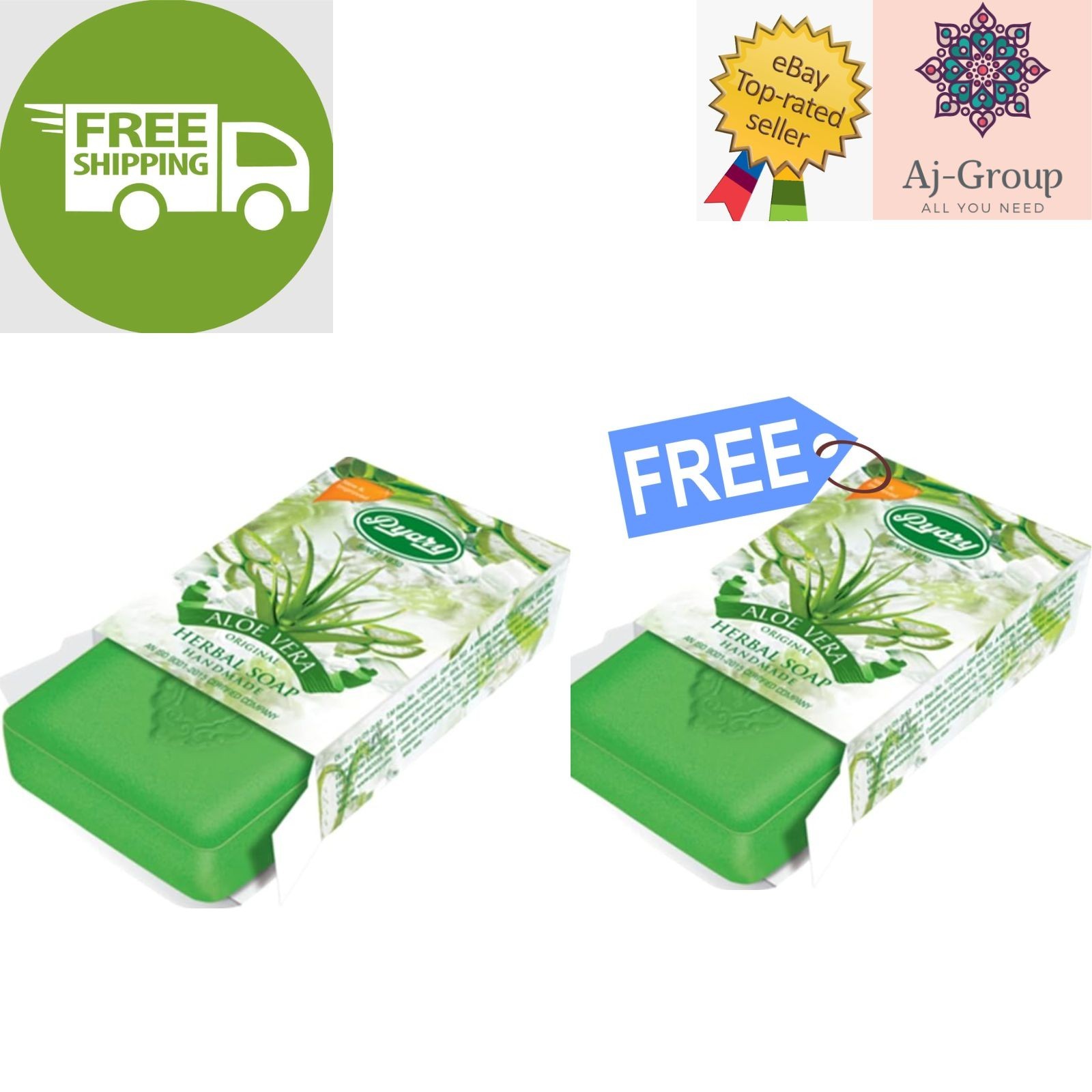Indian Pyary Aloe Vera Original Herbal Soap – 75g Hand Made ⭐BUY 1 Get 1 FREE⭐