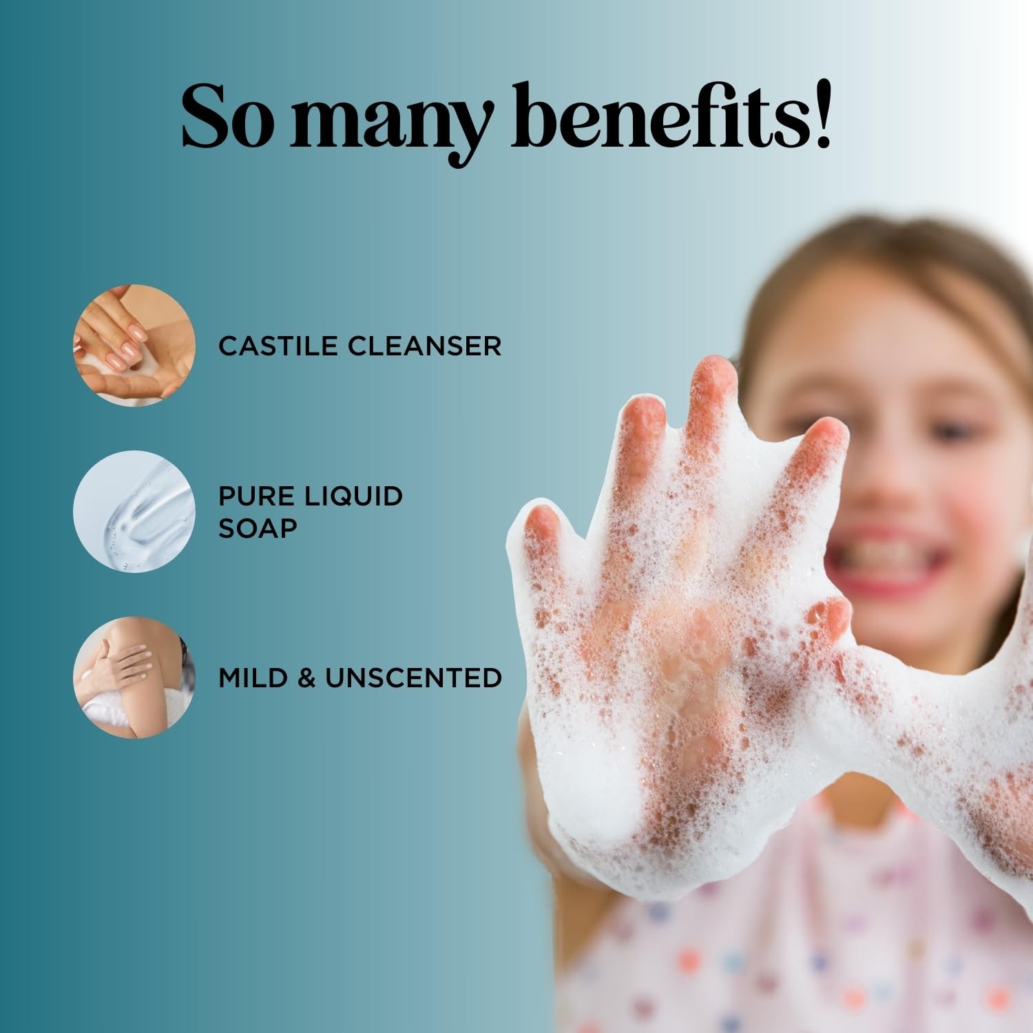 8oz Unscented Liquid Castile Soap for Sensitive Skin & All-Purpose Use