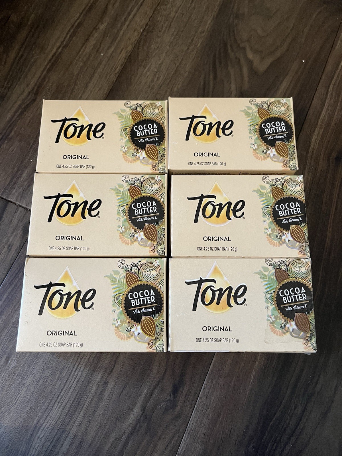 X6 Tone Original Soap With Cocoa Butter And Vitamin E Six 4.25 Oz Bars