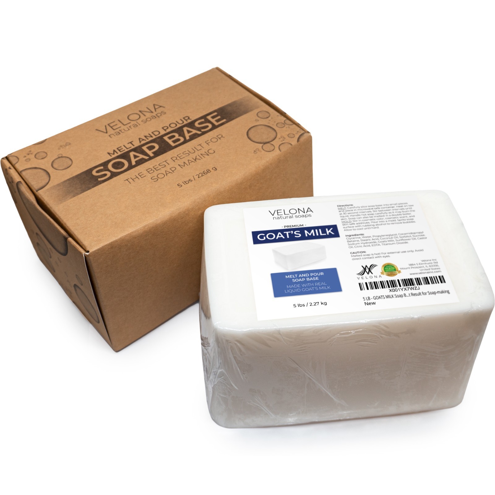 2,5,10,25 LB – GOATS MILK Soap Base by Velona | SLS/SLES free | Melt and Pour