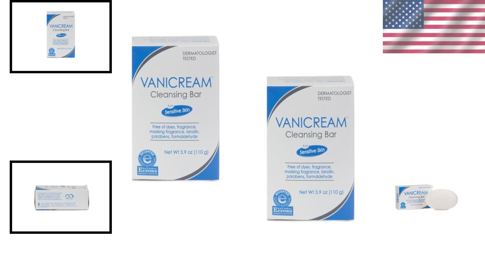 Gentle Cleansing Bar for Sensitive Skin, 3.9 oz (Pack of 2)