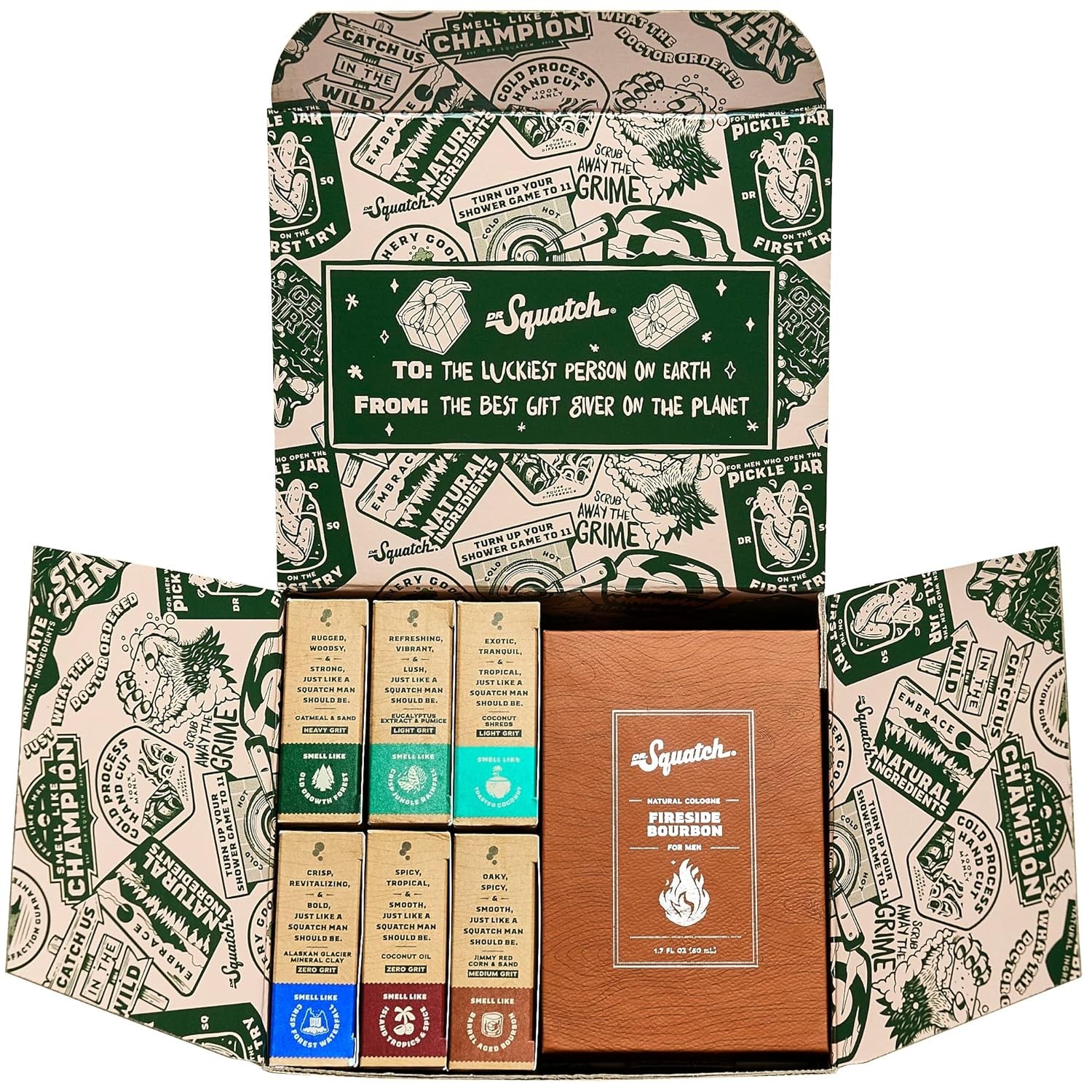 Dr. Squatch Soap & Cologne Bundle Gift Box 6 Bar Soap 1 Men’s Cologne BRAND NEW