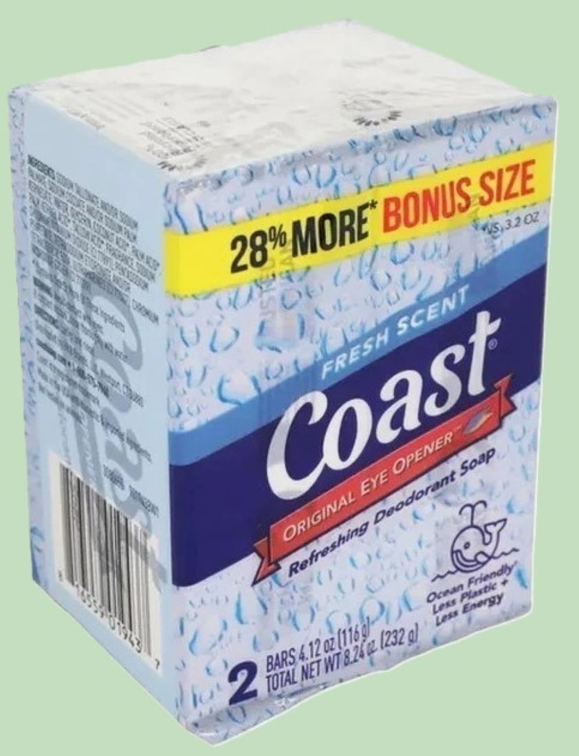 (12 PK) COAST Deodorant BAR Soap | Fresh Scent 4.12 OZ Each Bonus Size (2PK x6 )